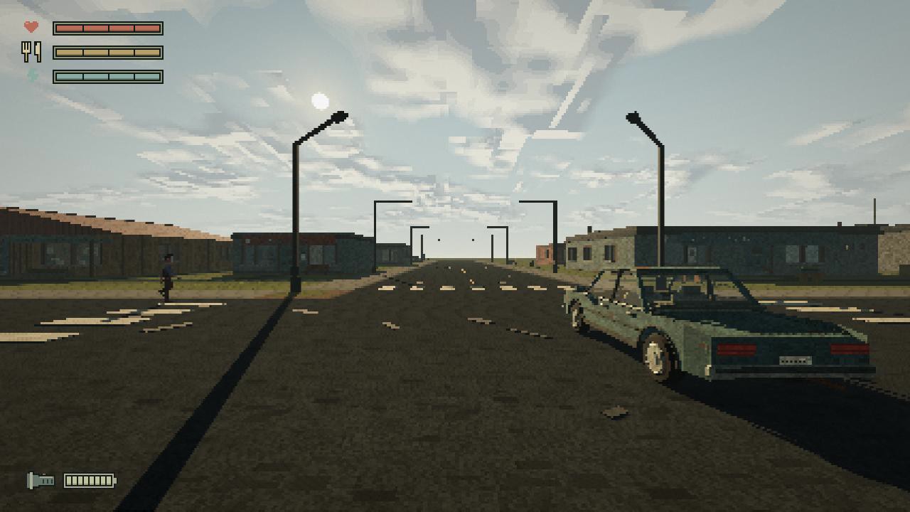 昼间道路与故障车辆的游戏画面